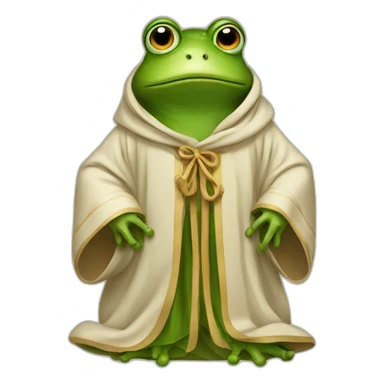 wise frog in a robe sticker
