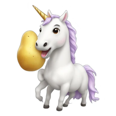 unicorn eating potato sticker