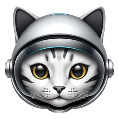 space cat with futuristic visor sticker