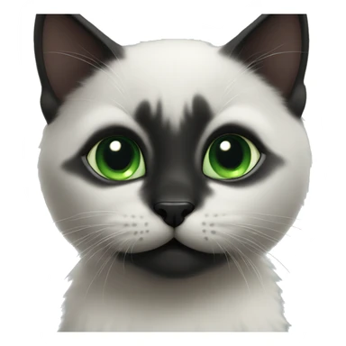 Black cute kitten with green eyes sticker