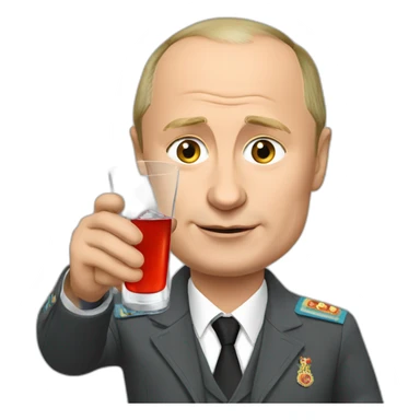 Putin drinking vodka sticker