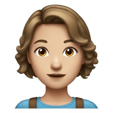 A girl with short dart brown hair and blue eyes sticker