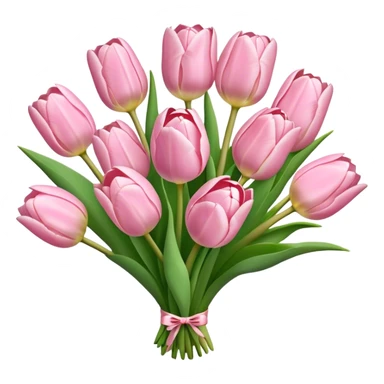 Light pink tulips bouquet  sticker