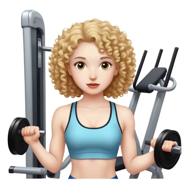 Curly girl pale gym  sticker