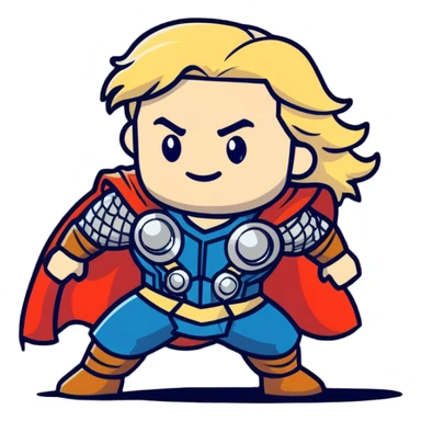 thor with flowing blonde hair sticker