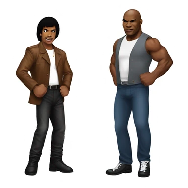 Mike Tyson fighting Micheal Jackson  sticker