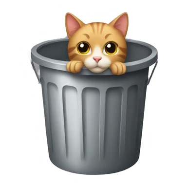 cat in trash can sticker
