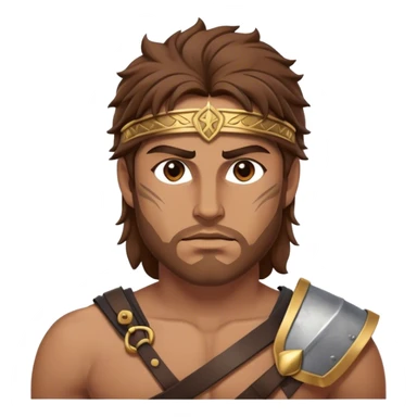 man warrior greek with brown hair sticker
