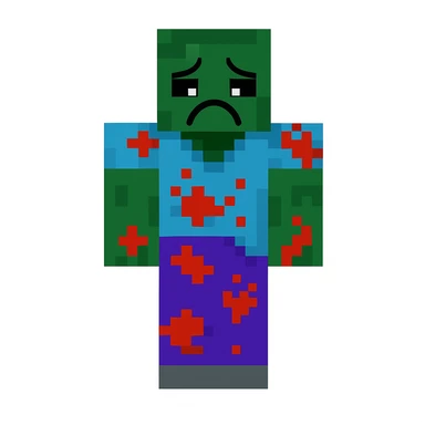 Edit the character in the reference image to have a sad expression while keeping the original style, outfit, and colors exactly as in the reference image. sticker