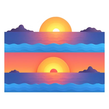 ocean sunset horizon sticker