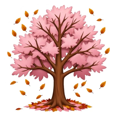 light pink autumn tree sticker