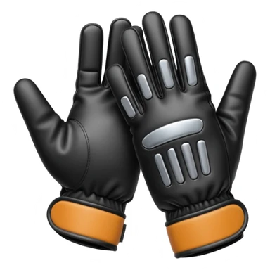 protection gloves black and metal 5 fingers sticker