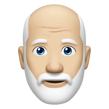 white bald man middle aged, blue eyes, sharp chin goatie beard sticker