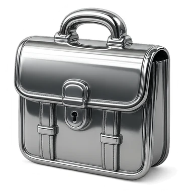 Minimal flat icon of a premium leather work bag or backpack, symbolizing professionalism and durability. sticker