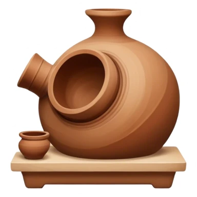 Pottery, clay sculpture, pottery wheel, earthy tones, simple design, minimalistic, on a white background, no extra details sticker