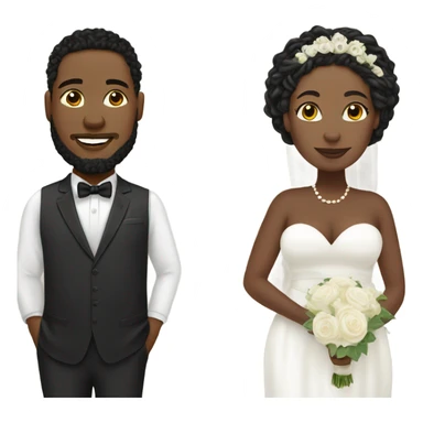 Plus size couple with locs wedding pale sticker