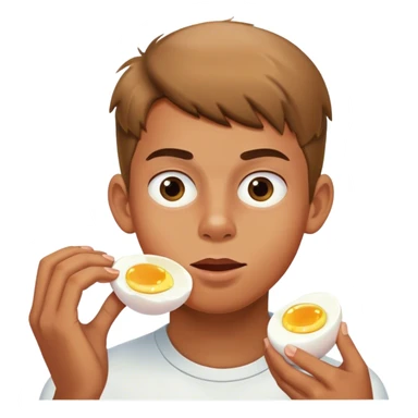 Un chico de 16 años comiendo huevos duros sticker