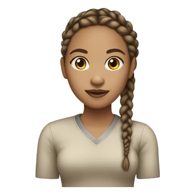Light skin woman with braids  sticker