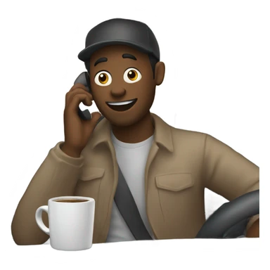 Driving having a coffee and talking on the phone sticker