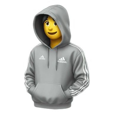 black colored adidas hoodie sticker