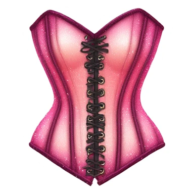 Pink ombre corset with glitter  sticker