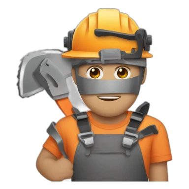 man with chainsaws for hands sticker