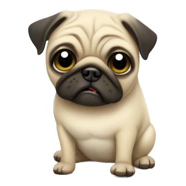 Get well soon pug sticker
