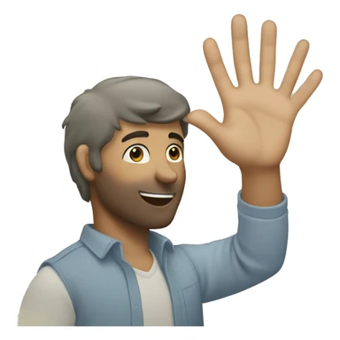 caucassian friends high five sticker