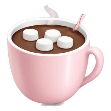 Light Pink mug of hot chocolate with marshmallows  sticker