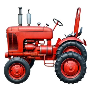 červeny traktor sticker