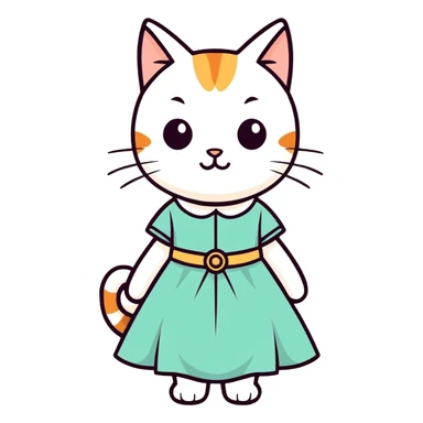 Cat with dress of judo sticker