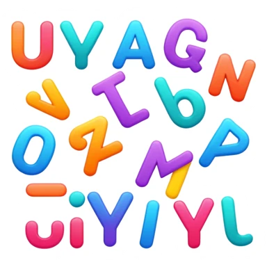 colorful letters UYI in bold font sticker