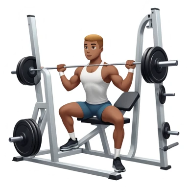 A focused athlete using a gym machine, lifting weights with determination. The gym has modern equipment, mirrors reflecting strength, and a motivating atmosphere. The athlete's concentration shows dedication and commitment to fitness sticker