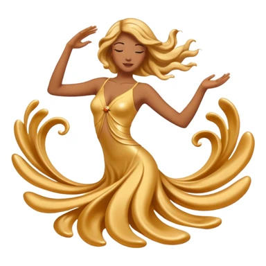 Golden liquid around the dancing hands sticker
