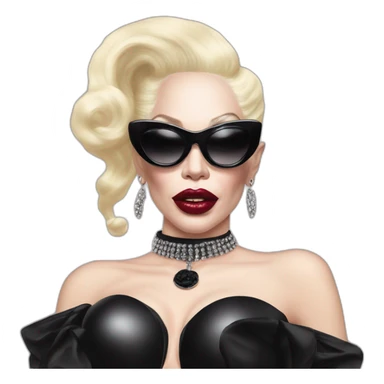 Amanda lepore wearing balenciaga black sticker