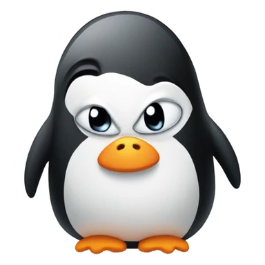 Grumpy cute penguin sticker