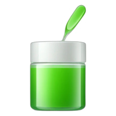 cosmetics jar green sticker