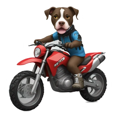 pero pitbull marro, andando en moto enduro sticker