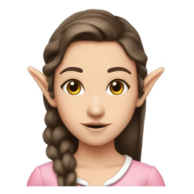 Elf brunette pink bow arrows sticker