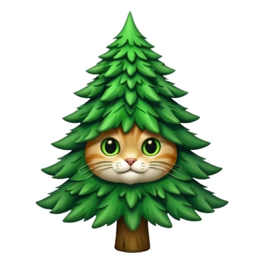 je veux un chapin ! un chat fusionné avec un sapin sticker