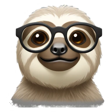 A sloth with glasses  sticker
