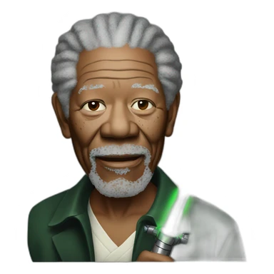 morgan freeman with green Lightsaber sticker