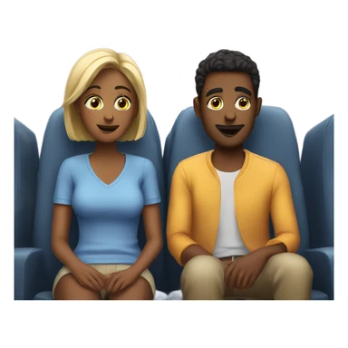 A couple watching a movie sticker