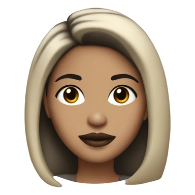 Light skin woman with black hair, dark brown eyes, big lips sticker