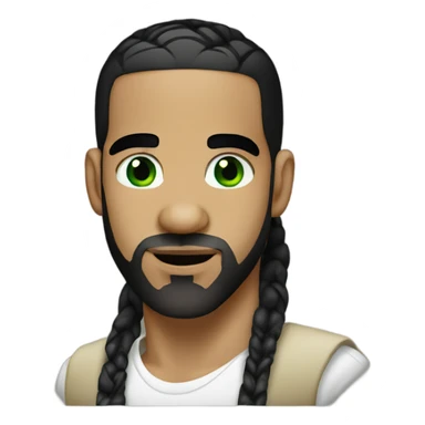 Drake with green eyes and braids  sticker