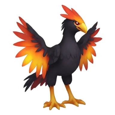 Fantasy legendary dark bird shadow-type-Phoenix Fakemon full body sticker