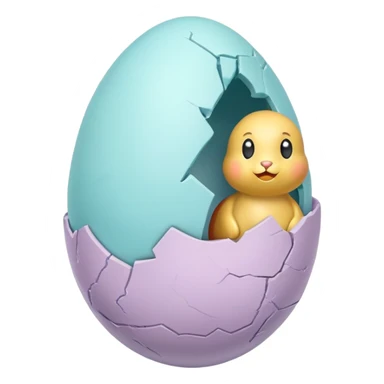 cracked easter egg with surprise inside sticker