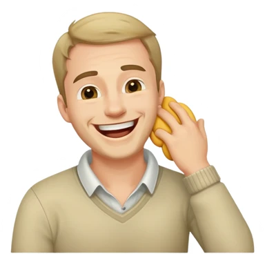 man holding neck laughing sticker