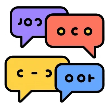 messaging app icon with text bubbles sticker