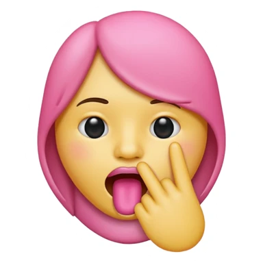 Emoji da boca com dedo na boca sticker